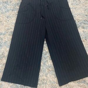Lululemon Black Pinstripe Wide-Leg cropped